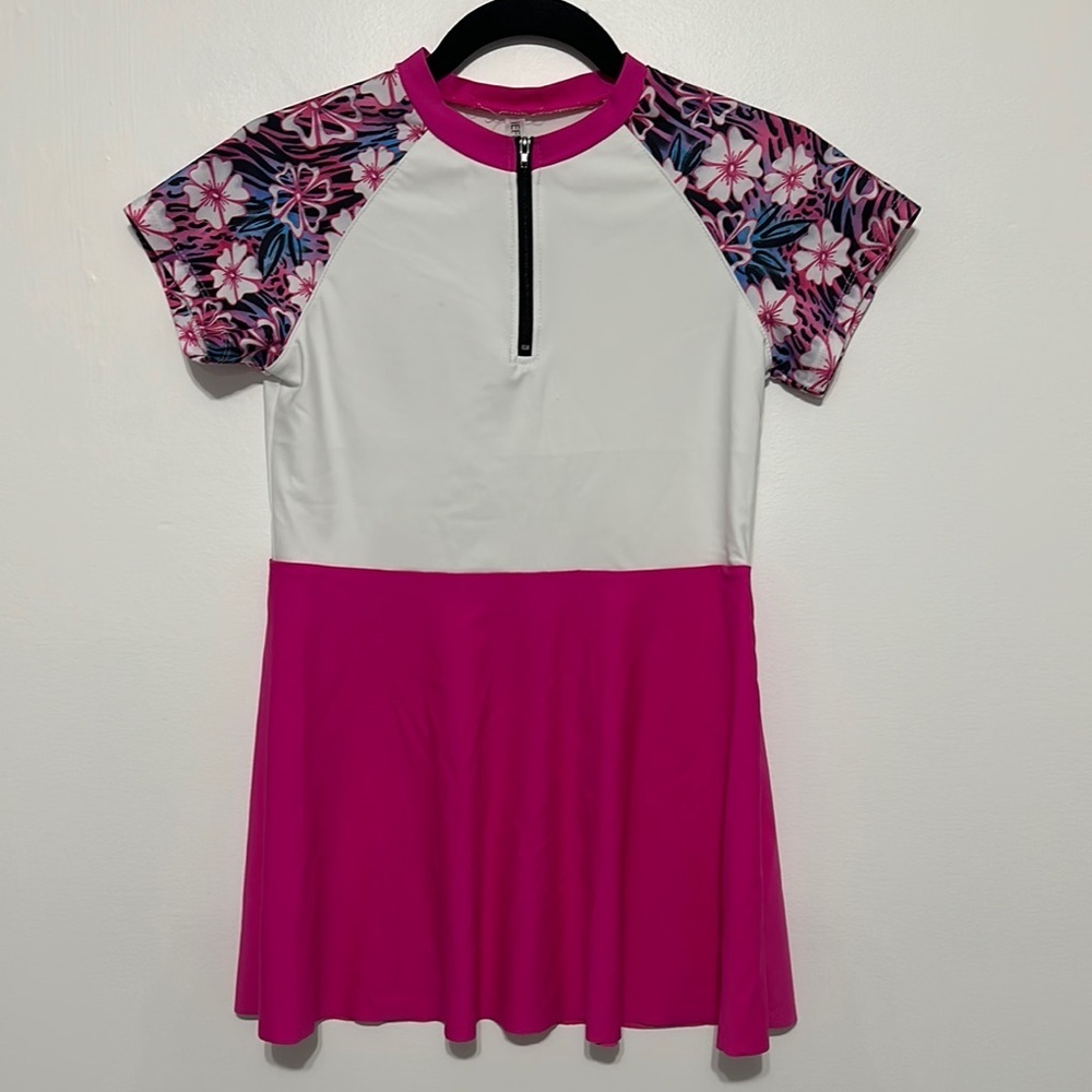 Kids Swim Dress - Pink and White​